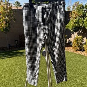 Zara Black and White Checkered Pants